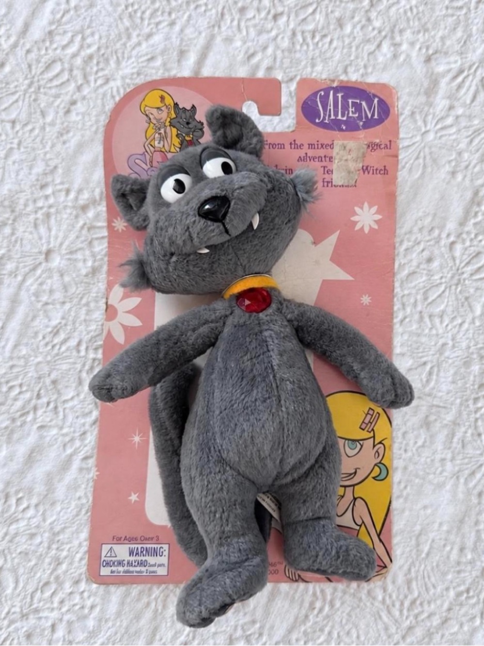 Vintage Salem Witch Plush Cat Doll on Original Card